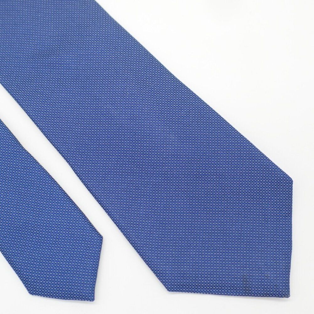 Calvin Klein‎ Blue Woven Check Skinny Silk Tie